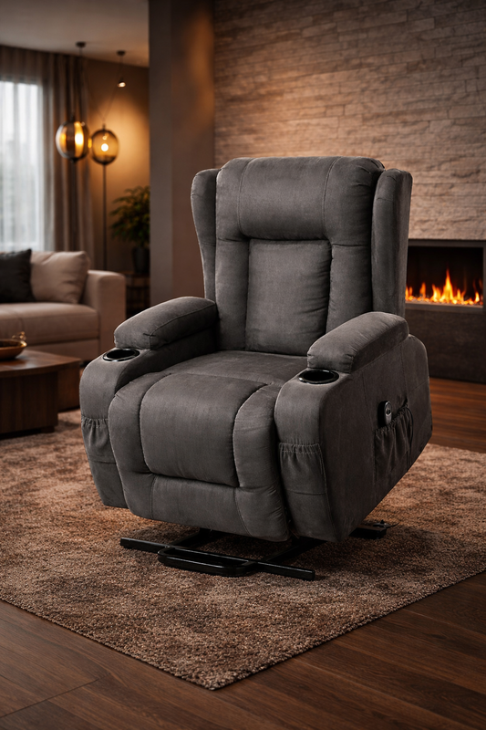 Artiss Recliner Chair Lift Assist Heated Massage Chair Velvet Rukwa