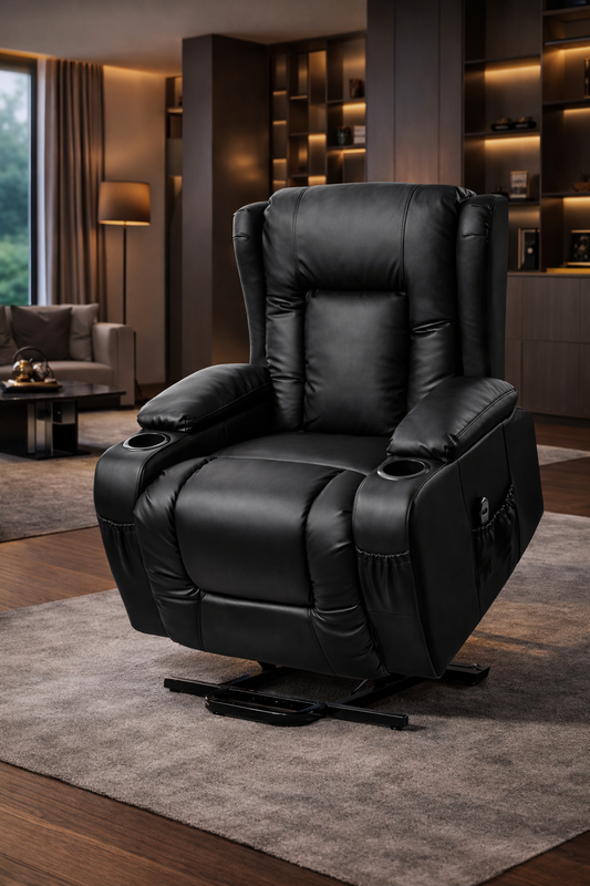 Artiss Recliner Chair Lift Assist Heated Massage Chair Leather Rukwa