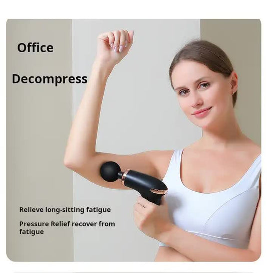 Classic Black 6-Speed Deep Tissue Massage Gun with 4 Heads