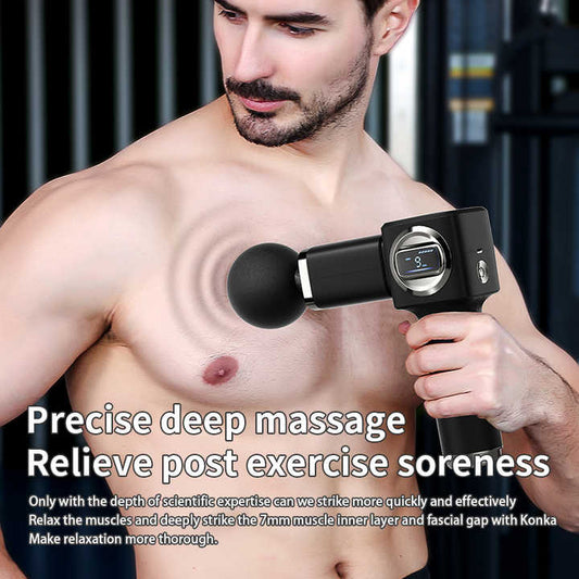 Blue Deep Tissue Massage Gun with LCD Display