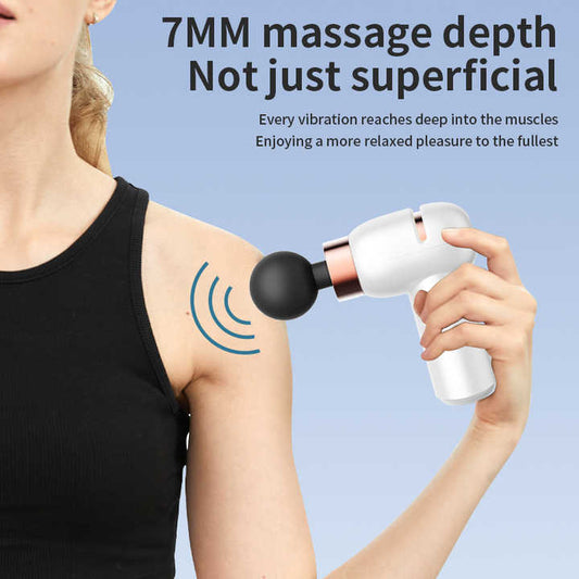 Pink Portable Mini Massage Gun - Quiet Muscle Relief with 6 Speeds