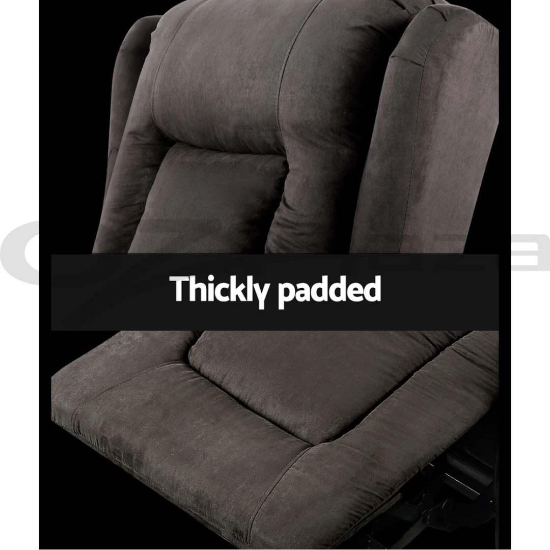 Artiss Recliner Chair Lift Assist Heated Massage Chair Velvet Rukwa