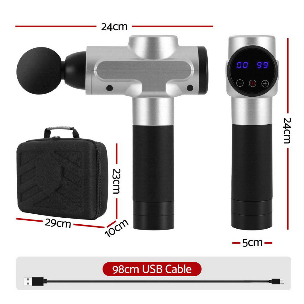 Everfit 30-Speed Rechargeable Massage Gun with 6 Attachments