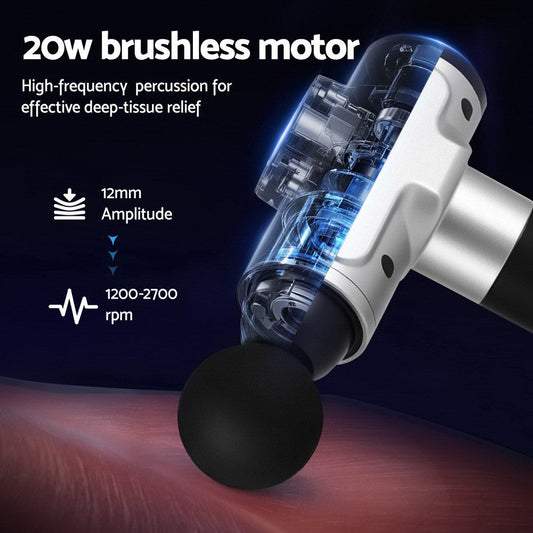 Everfit 30-Speed Rechargeable Massage Gun with 6 Attachments