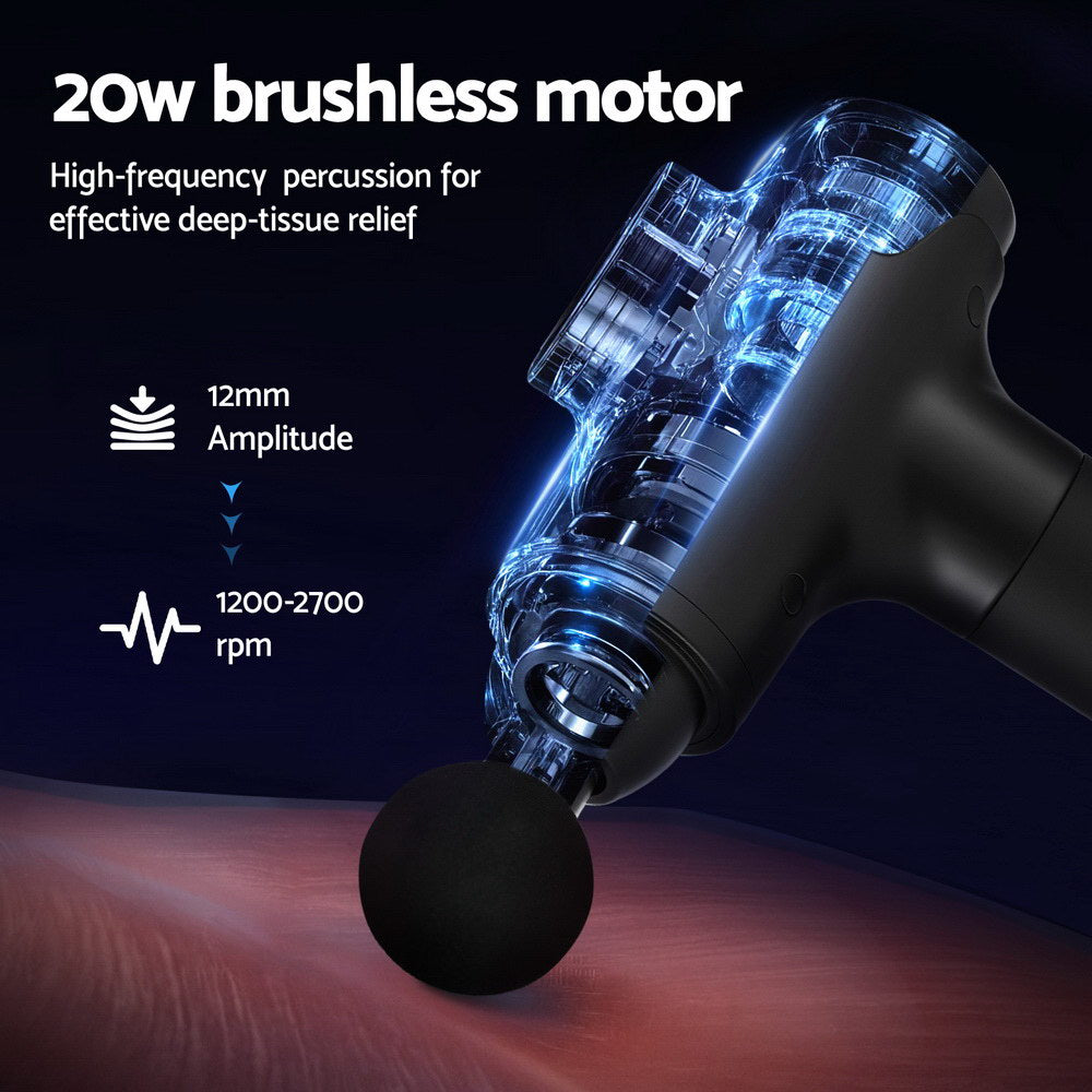 Everfit 30-Speed Rechargeable Massage Gun with 8 Attachments
