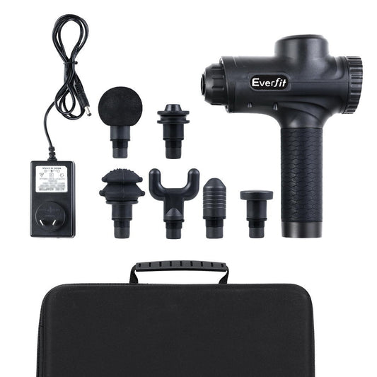 Everfit 30-Speed Rechargeable Massage Gun with 6 Interchangeable Heads