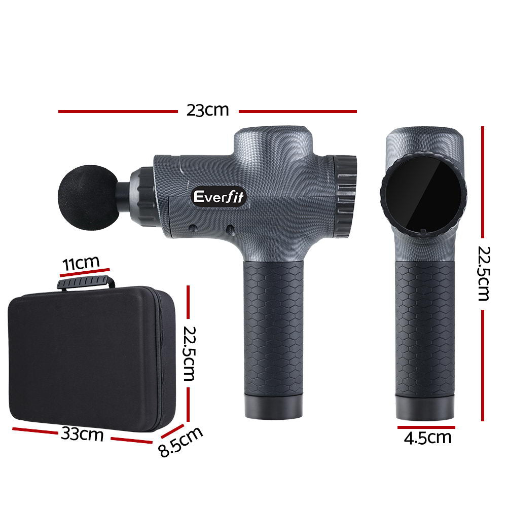 Everfit 30-Speed Muscle Massage Gun with 6 Attachments