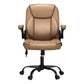 Artiss 2 Point Massage Office Chair Leather Mid Back Brown