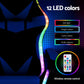 Artiss Gaming Office Chair 12 RGB LED Massage Computer Work Seat Footrest Blue
