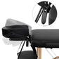 Zenses Massage Table 70cm Portable 3 Fold Wooden Beauty Bed Black