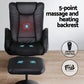 Artiss 2X Recliner Chair Ottoman Heated Massage Black