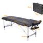 YES4HOMES 2 Fold Portable Aluminium Massage Table Massage Bed Beauty Therapy Black
