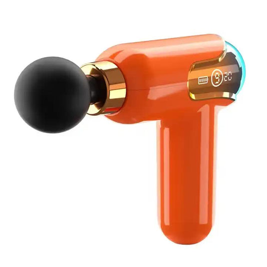 Orange Portable Deep Tissue Massage Gun with 9 Speed Settings