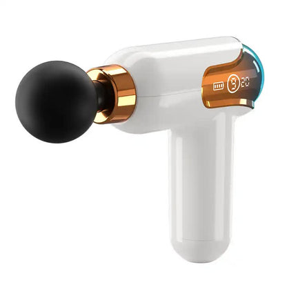 LC002 White Portable Massage Gun - Deep Tissue Relief with 4 Heads & 9 Speeds