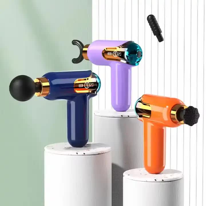 Green Portable Deep Tissue Massage Gun - 9 Speed Settings & 4 Heads