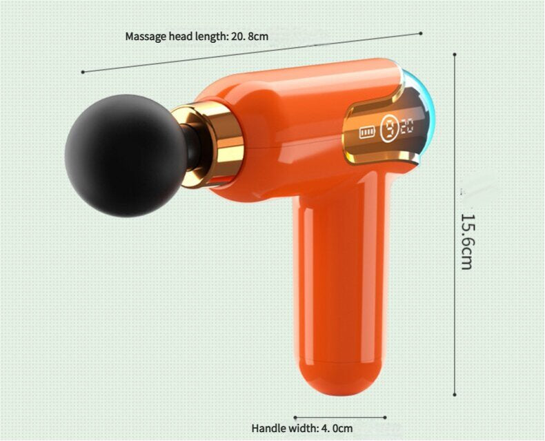 Green Portable Deep Tissue Massage Gun - 9 Speed Settings & 4 Heads