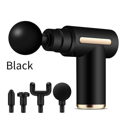 Compact Black Deep Tissue Massage Gun with 4 Heads