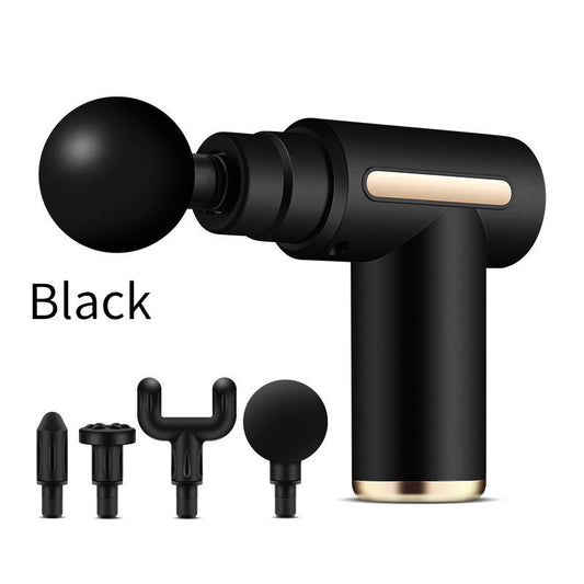 Compact Black Deep Tissue Massage Gun with 4 Heads