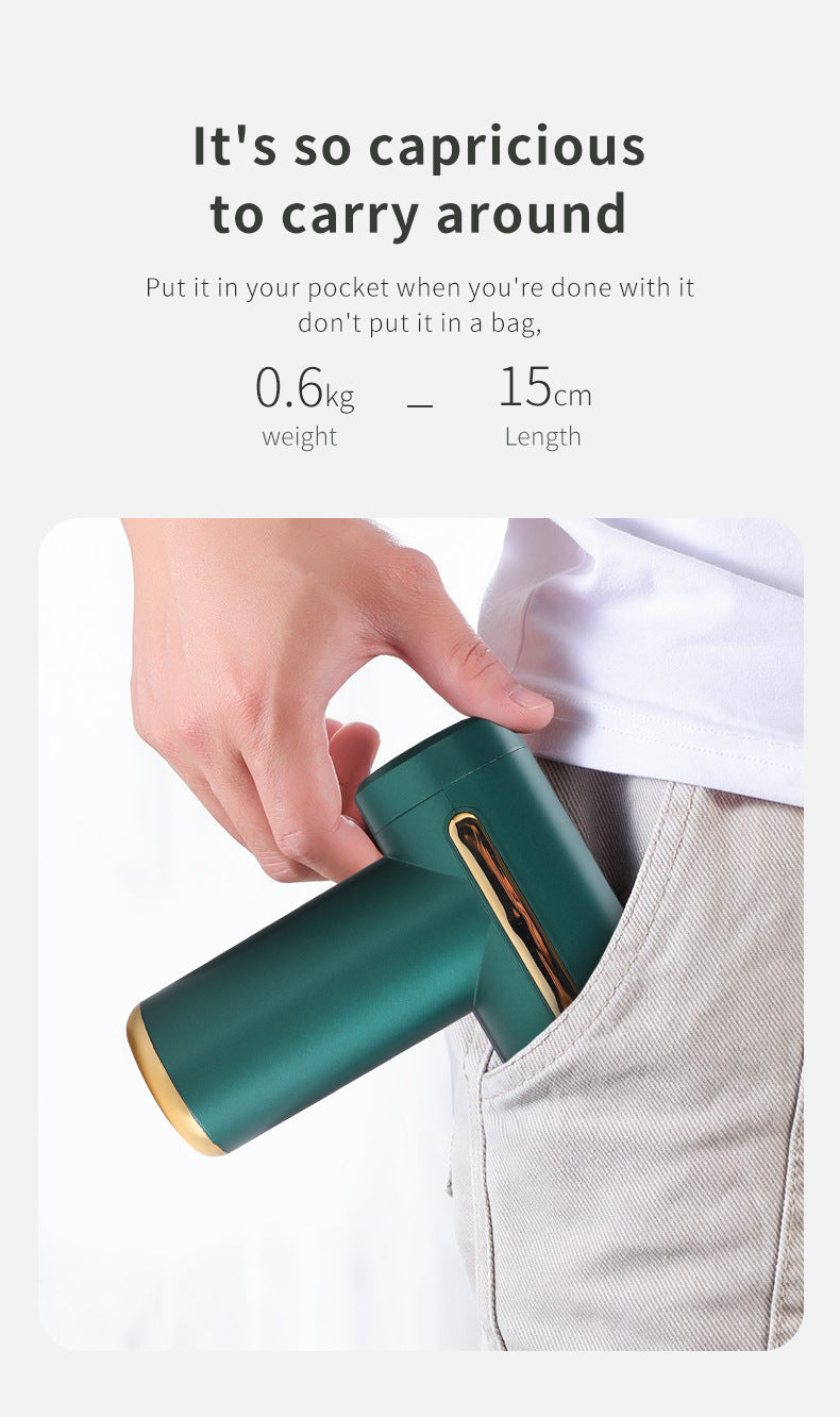 Compact Green Deep Tissue Massage Gun with 4 Heads