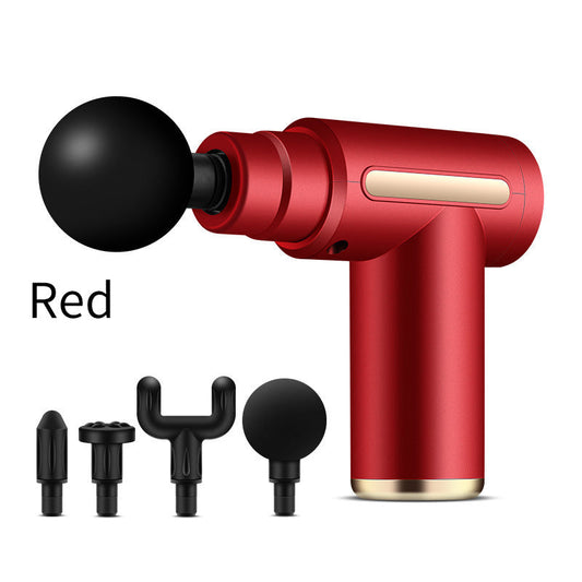 Compact Red Deep Tissue Massage Gun with 4 Heads