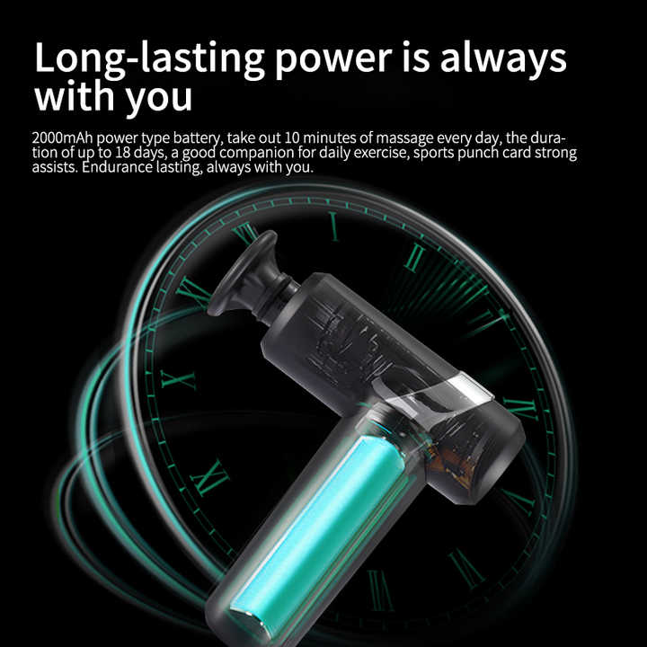 Dual-Temperature Massage Gun with 5 Heads and 2000mAh Battery