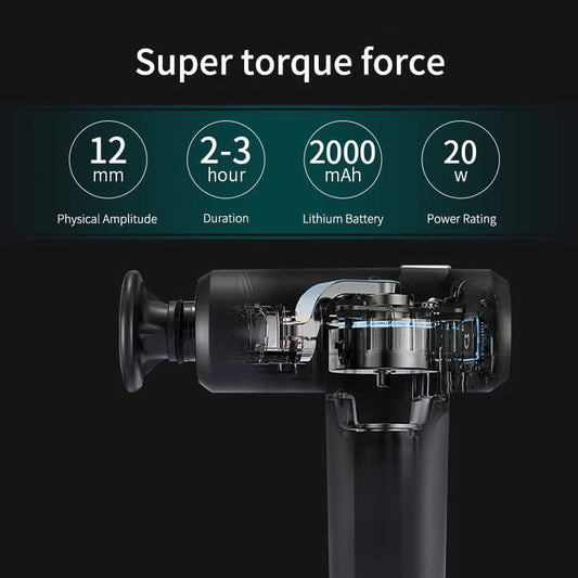 Dual-Temperature Massage Gun with 5 Heads and 2000mAh Battery