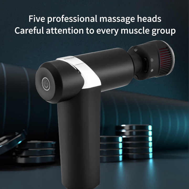 Dual-Temperature Massage Gun with 5 Heads and 2000mAh Battery