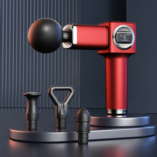 LC-007 Red Deep Tissue Massage Gun with LCD Display