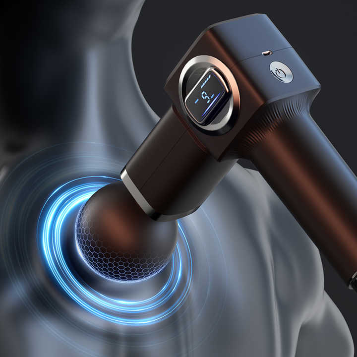 Blue Deep Tissue Massage Gun with LCD Display