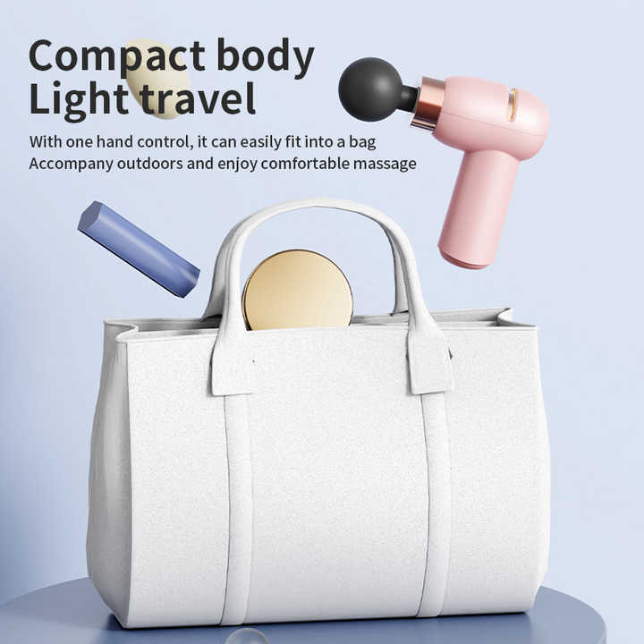 LC-005 White Portable Mini Massage Gun - Quiet 6-Speed Muscle Massager