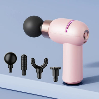 Pink Portable Mini Massage Gun - Quiet Muscle Relief with 6 Speeds