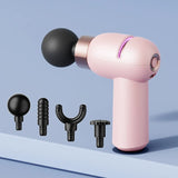 Pink Portable Mini Massage Gun - Quiet Muscle Relief with 6 Speeds