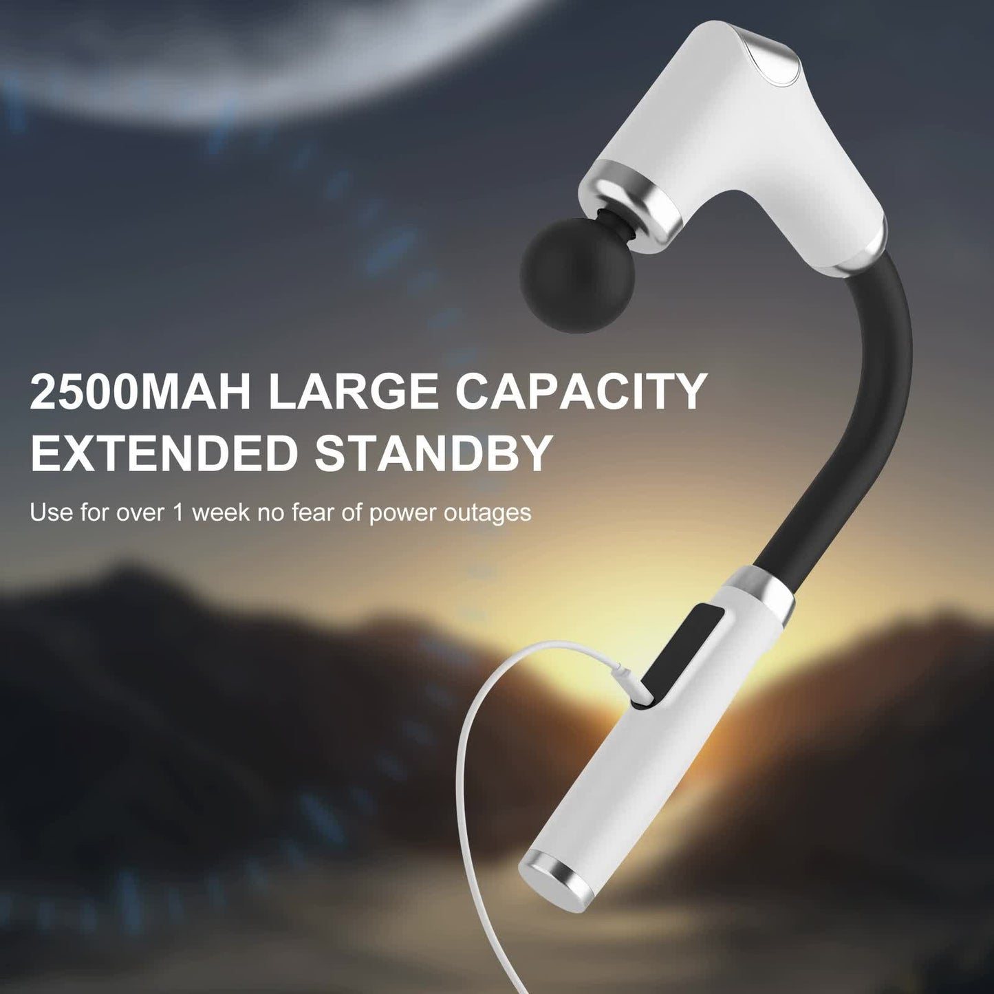Ergonomic Long-Handle Percussion Massage Gun with Adjustable Speeds