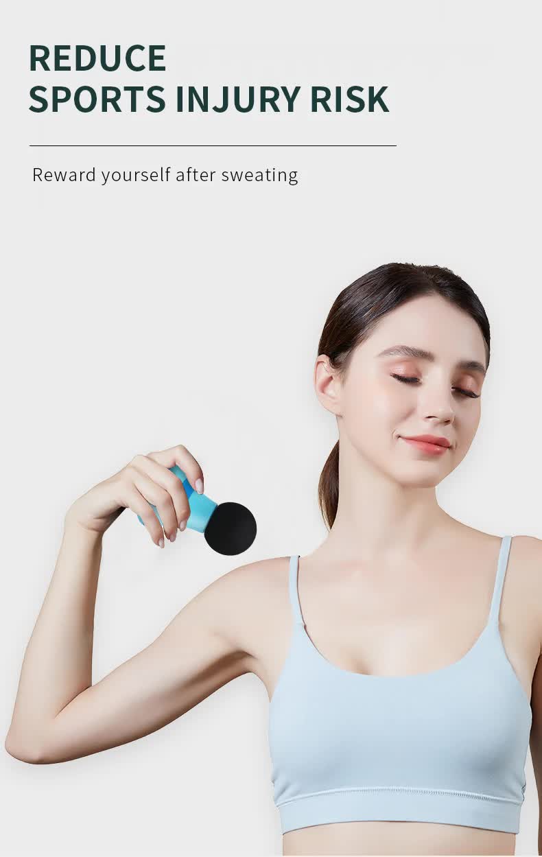 Blue Mini Massage Gun - 6-Speed Portable Muscle Relaxer