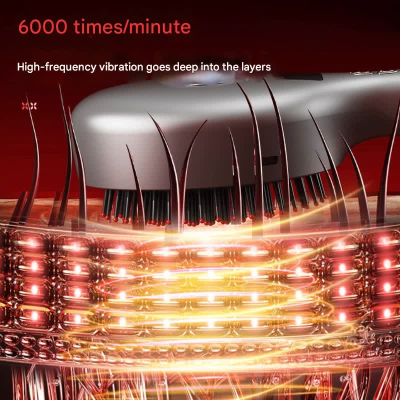 4-in-1 SPA Scalp Care Massage Comb - Red Light Therapy, Nano Steam & Vibration, USB-C Rechargeable(Black)