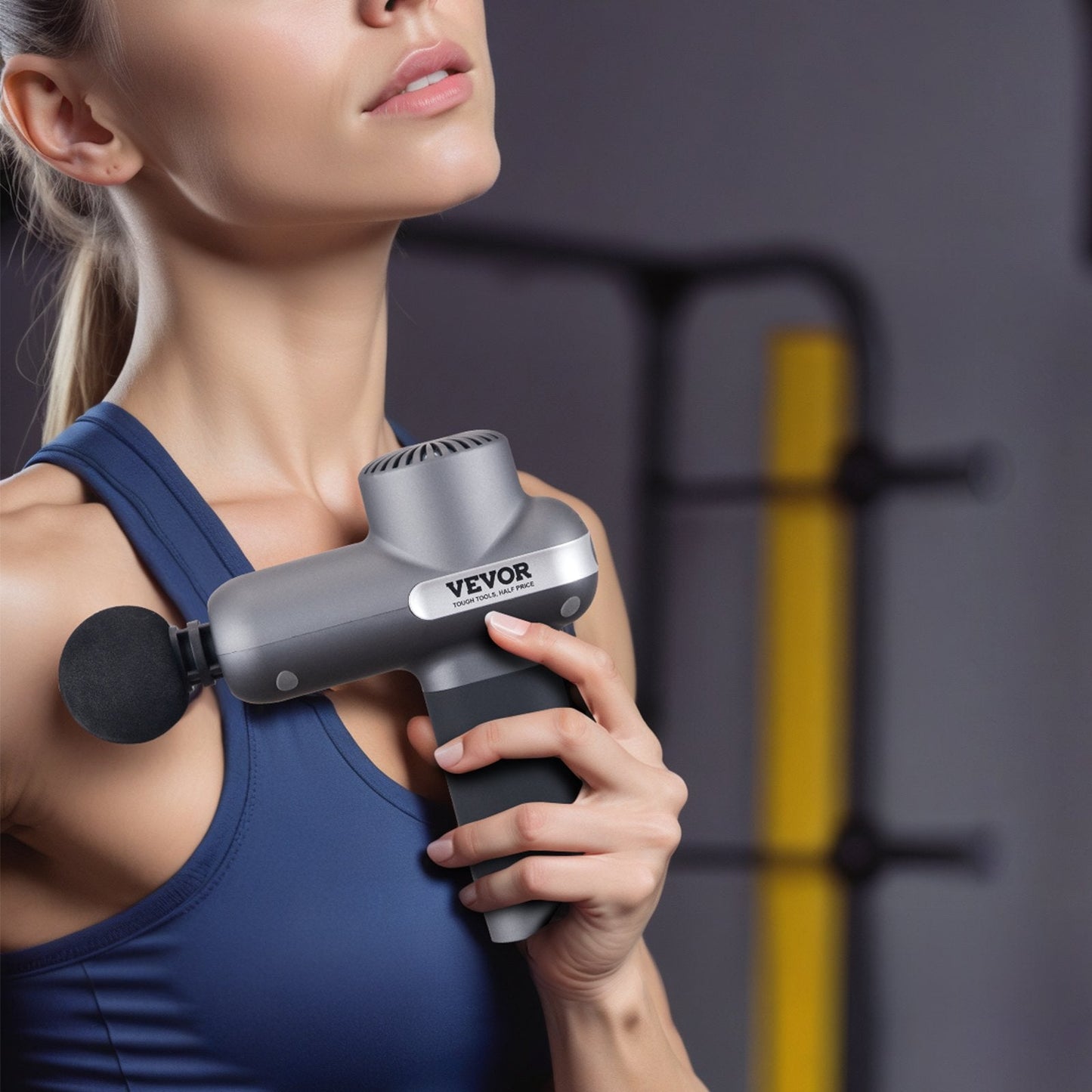 VEVOR Deep Tissue Massage Gun - Percussion Massager with 5 Speeds & 6 Heads
