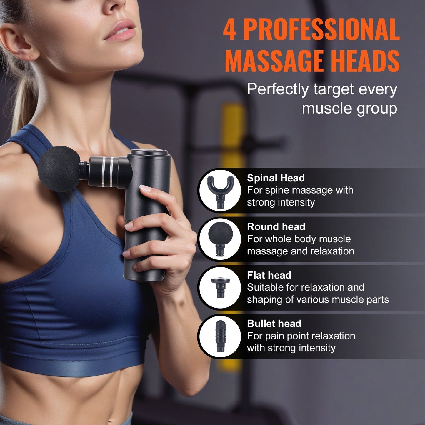 VEVOR Deep Tissue Massage Gun - Handheld Percussion Massager for Pain Relief and Muscle Recovery