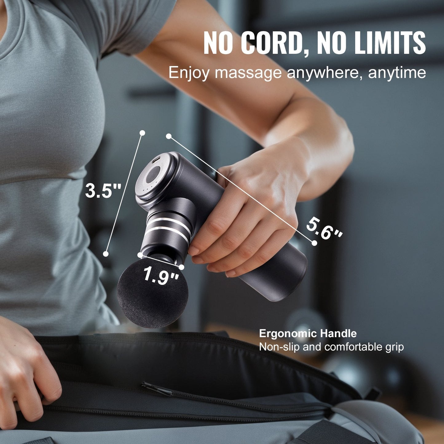 VEVOR Deep Tissue Massage Gun - Handheld Percussion Massager for Pain Relief and Muscle Recovery
