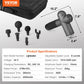 VEVOR Deep Tissue Massage Gun - Percussion Muscle Massager with 8 Speeds & 6 Heads