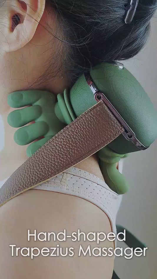 Green Cordless Shoulder and Neck Massager with Heat Rechargeable Shiatsu Deep Tissue Massage Pillow for Pain Relief and Relaxation